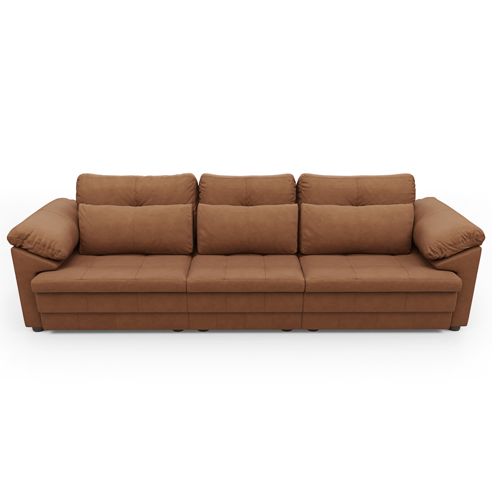 Sofá Retrátil Para Sala de Estar 4 Lugares 332cm Riza S03 Couro Soft Mel - Lyam Decor