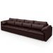 Sofá Retrátil Para Sala de Estar 4 Lugares 339cm Riza S03 Couro Caramelo - Lyam Decor