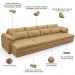 Sofá Retrátil Para Sala de Estar 4 Lugares 339cm Riza S03 Couro Soft Bege - Lyam Decor