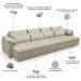 Sofá Retrátil Para Sala de Estar 5 Lugares 379cm Riza S03 Couro Bege Pérola - Lyam Decor
