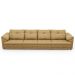 Sofá Retrátil Para Sala de Estar 5 Lugares 379cm Riza S03 Couro Soft Bege - Lyam Decor