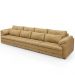 Sofá Retrátil Para Sala de Estar 5 Lugares 379cm Riza S03 Couro Soft Bege - Lyam Decor