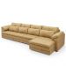 Sofá Retrátil Para Sala de Estar 5 Lugares 379cm Riza S03 Couro Soft Bege - Lyam Decor