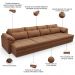 Sofá Retrátil Para Sala de Estar 5 Lugares 379cm Riza S03 Couro Soft Mel - Lyam Decor