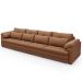 Sofá Retrátil Para Sala de Estar 5 Lugares 379cm Riza S03 Couro Soft Mel - Lyam Decor