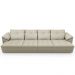Sofá Retrátil Para Sala de Estar 6 Lugares 414cm Riza S03 Couro Bege Pérola - Lyam Decor