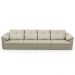Sofá Retrátil Para Sala de Estar 6 Lugares 414cm Riza S03 Couro Bege Pérola - Lyam Decor