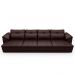 Sofá Retrátil Para Sala de Estar 6 Lugares 414cm Riza S03 Couro Caramelo - Lyam Decor