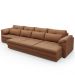 Sofá Retrátil Para Sala de Estar 6 Lugares 414cm Riza S03 Couro Soft Mel - Lyam Decor
