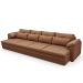 Sofá Retrátil Para Sala de Estar 6 Lugares 414cm Riza S03 Couro Soft Mel - Lyam Decor