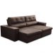 Sofá Retrátil Reclinável Para Sala 3 Lugares 230cm Bryant L06 Couro Marrom - Lyam Decor