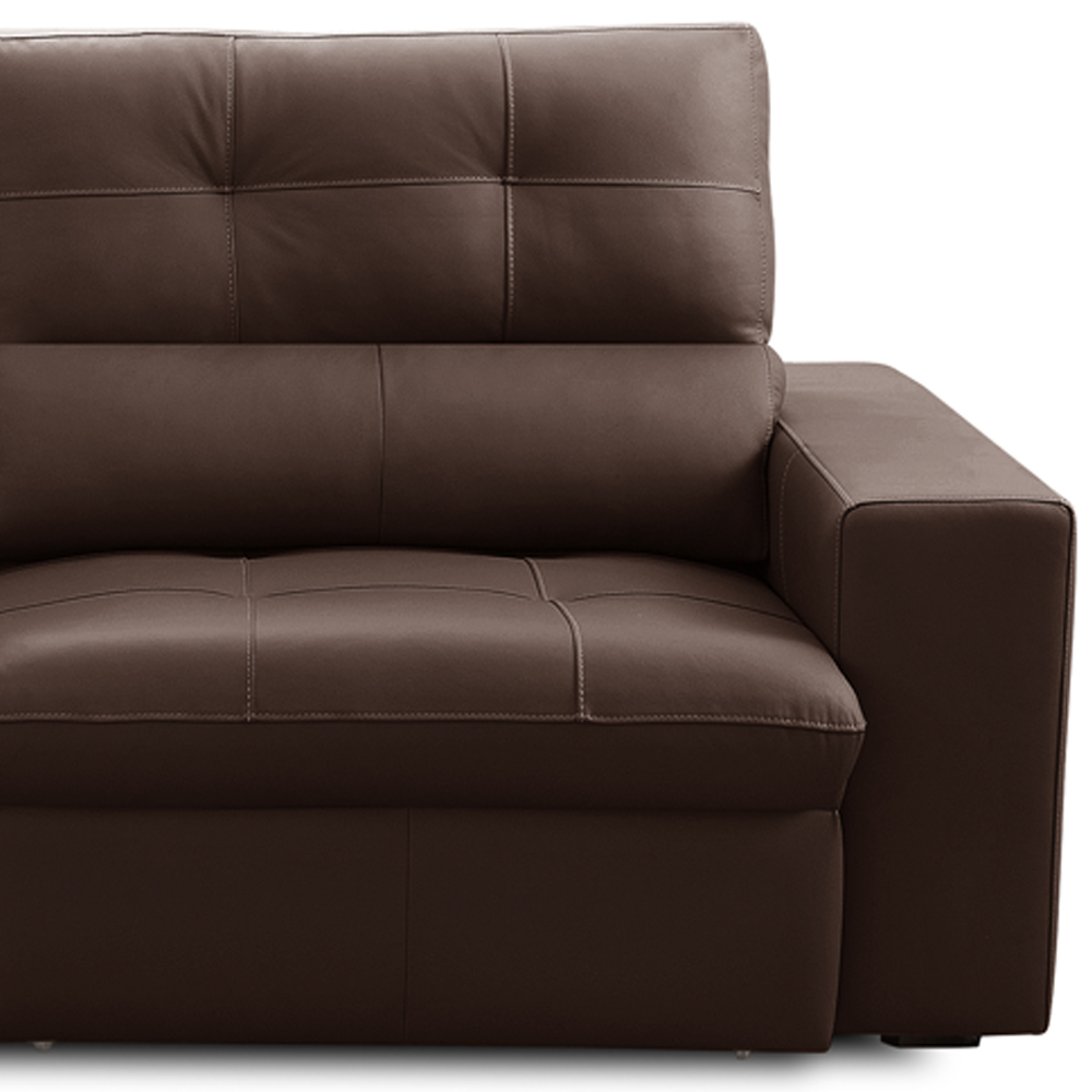 Sofá Retrátil Reclinável Para Sala 3 Lugares 230cm Bryant L06 Couro Marrom - Lyam Decor