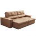 Sofá Retrátil Reclinável Para Sala 3 Lugares 230cm Bryant L06 Couro Marrom Claro - Lyam Decor