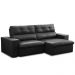 Sofá Retrátil Reclinável Para Sala 3 Lugares 230cm Bryant L06 Couro Preto - Lyam Decor