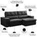 Sofá Retrátil Reclinável Para Sala 3 Lugares 230cm Bryant L06 Couro Preto - Lyam Decor