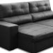 Sofá Retrátil Reclinável Para Sala 3 Lugares 230cm Bryant L06 Couro Preto - Lyam Decor