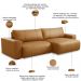 Sofá Retrátil Reclinável Para Sala 4 Lugares 290cm Angel L06 Couro Caramelo - Lyam Decor