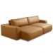Sofá Retrátil Reclinável Para Sala 4 Lugares 290cm Angel L06 Couro Caramelo - Lyam Decor