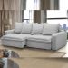 Sofá Retrátil Reclinável Para Sala de Estar Living 195cm Vêneto F04 Bouclê Cinza - Lyam Decor