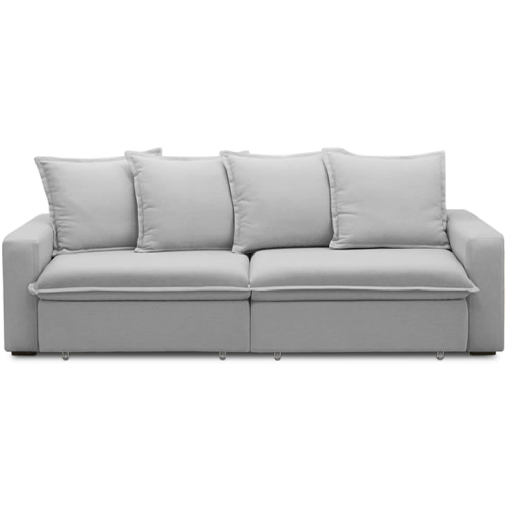 Sofá Retrátil Reclinável Para Sala de Estar Living 195cm Vêneto F04 Bouclê Cinza - Lyam Decor
