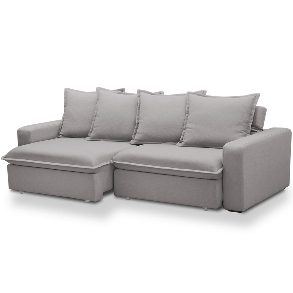 Sofá Retrátil Reclinável Para Sala de Estar Living 195cm Vêneto F04 Veludo Cinza - Lyam Decor