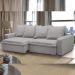 Sofá Retrátil Reclinável Para Sala de Estar Living 195cm Vêneto F04 Veludo Cinza - Lyam Decor