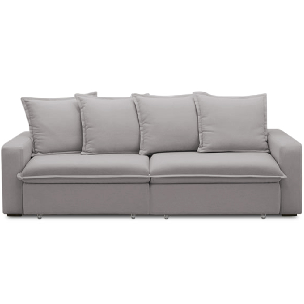 Sofá Retrátil Reclinável Para Sala de Estar Living 195cm Vêneto F04 Veludo Cinza - Lyam Decor