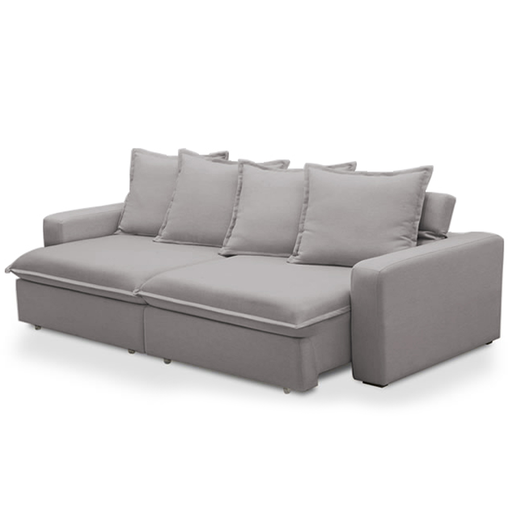 Sofá Retrátil Reclinável Para Sala de Estar Living 195cm Vêneto F04 Veludo Cinza - Lyam Decor