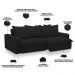 Sofá Retrátil Reclinável Para Sala de Estar Living 195cm Vêneto F04 Veludo Preto - Lyam Decor