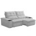 Sofá Retrátil Reclinável Para Sala de Estar Living 210cm Ártico F04 Bouclê Cinza - Lyam Decor