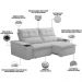 Sofá Retrátil Reclinável Para Sala de Estar Living 210cm Ártico F04 Bouclê Cinza - Lyam Decor