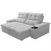 Sofá Retrátil Reclinável Para Sala de Estar Living 210cm Ártico F04 Bouclê Cinza - Lyam Decor