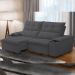 Sofá Retrátil Reclinável Para Sala de Estar Living 210cm Ártico F04 Bouclê Grafite - Lyam Decor