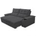 Sofá Retrátil Reclinável Para Sala de Estar Living 210cm Ártico F04 Bouclê Grafite - Lyam Decor