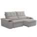 Sofá Retrátil Reclinável Para Sala de Estar Living 210cm Ártico F04 Veludo Cinza - Lyam Decor