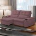 Sofá Retrátil Reclinável Para Sala de Estar Living 210cm Ártico F04 Veludo Lilás - Lyam Decor