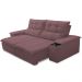 Sofá Retrátil Reclinável Para Sala de Estar Living 210cm Ártico F04 Veludo Lilás - Lyam Decor