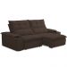 Sofá Retrátil Reclinável Para Sala de Estar Living 210cm Ártico F04 Veludo Marrom - Lyam Decor