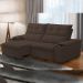 Sofá Retrátil Reclinável Para Sala de Estar Living 210cm Ártico F04 Veludo Marrom - Lyam Decor