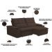 Sofá Retrátil Reclinável Para Sala de Estar Living 210cm Ártico F04 Veludo Marrom - Lyam Decor