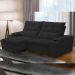 Sofá Retrátil Reclinável Para Sala de Estar Living 210cm Ártico F04 Veludo Preto - Lyam Decor