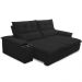 Sofá Retrátil Reclinável Para Sala de Estar Living 210cm Ártico F04 Veludo Preto - Lyam Decor