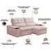Sofá Retrátil Reclinável Para Sala de Estar Living 210cm Ártico F04 Veludo Rosê - Lyam Decor