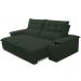 Sofá Retrátil Reclinável Para Sala de Estar Living 210cm Ártico F04 Veludo Verde - Lyam Decor