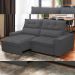 Sofá Retrátil Reclinável Para Sala de Estar Living 210cm Dimas F04 Bouclê Grafite - Lyam Decor