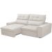 Sofá Retrátil Reclinável Para Sala de Estar Living 210cm Dimas F04 Bouclê Off White - Lyam Decor