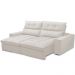 Sofá Retrátil Reclinável Para Sala de Estar Living 210cm Dimas F04 Bouclê Off White - Lyam Decor