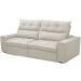 Sofá Retrátil Reclinável Para Sala de Estar Living 210cm Dimas F04 Veludo Bege - Lyam Decor