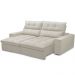 Sofá Retrátil Reclinável Para Sala de Estar Living 210cm Dimas F04 Veludo Bege - Lyam Decor