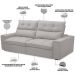 Sofá Retrátil Reclinável Para Sala de Estar Living 210cm Dimas F04 Veludo Cinza - Lyam Decor